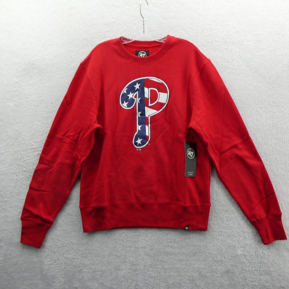 '47 Sweatshirt Mens Medium Philadelphia Phillies Red Stars Stripes Logo MLB